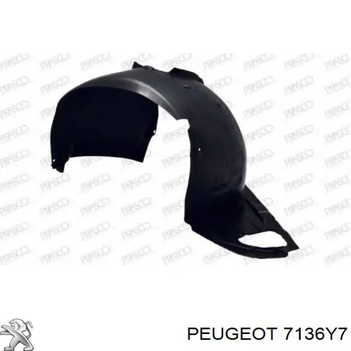 Guarda-barras direito do pára-lama dianteiro Peugeot/Citroen 7136Y7 preço, a partir de 27,71 USD
