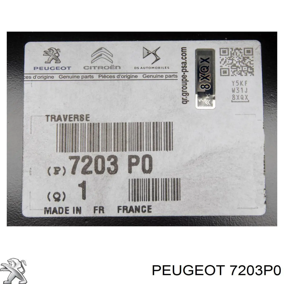 7203P0 Peugeot/Citroen Reforçador do pára-choque traseiro