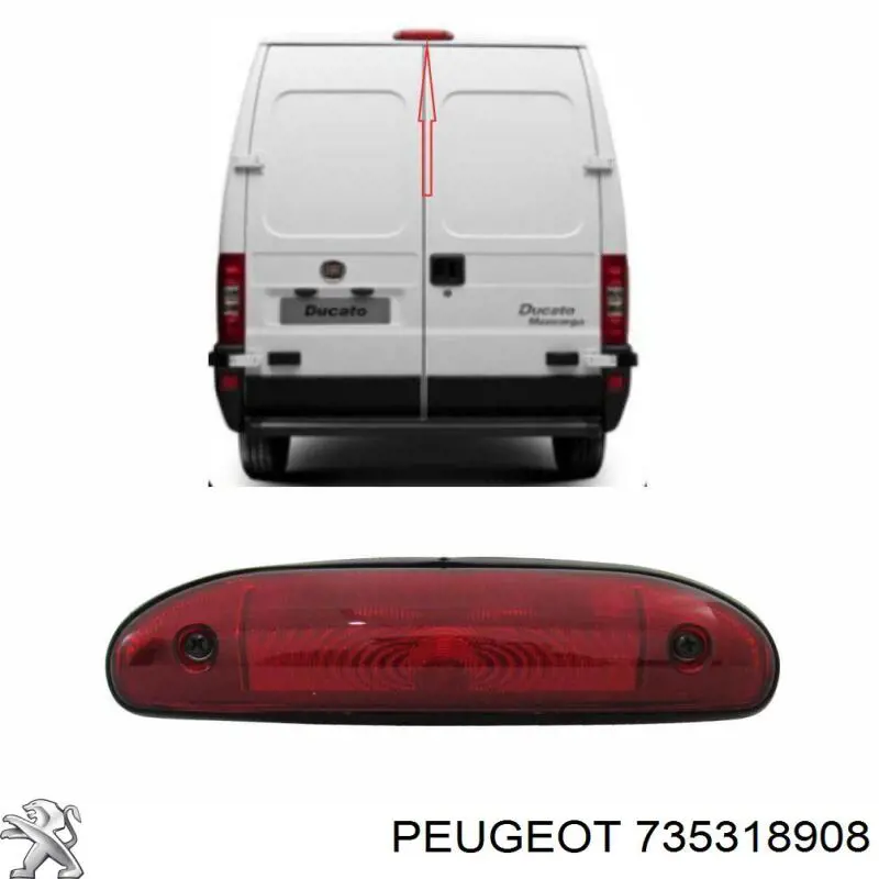 Compre 0735318908 Fiat/Alfa/Lancia Sinal de parada traseiro adicional