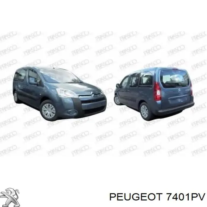 7401PV Peugeot/Citroen Pára-choque dianteiro