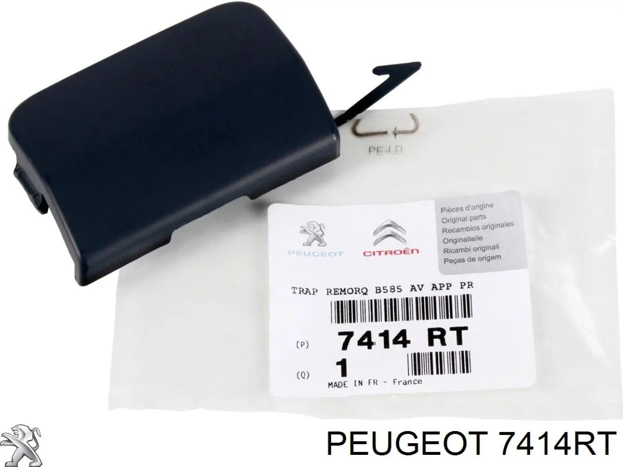 7414RT Peugeot/Citroen Tampão dianteira do pára-choque do gancho de reboque