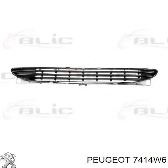 7414W6 Peugeot/Citroen Grelha central do pára-choque dianteiro