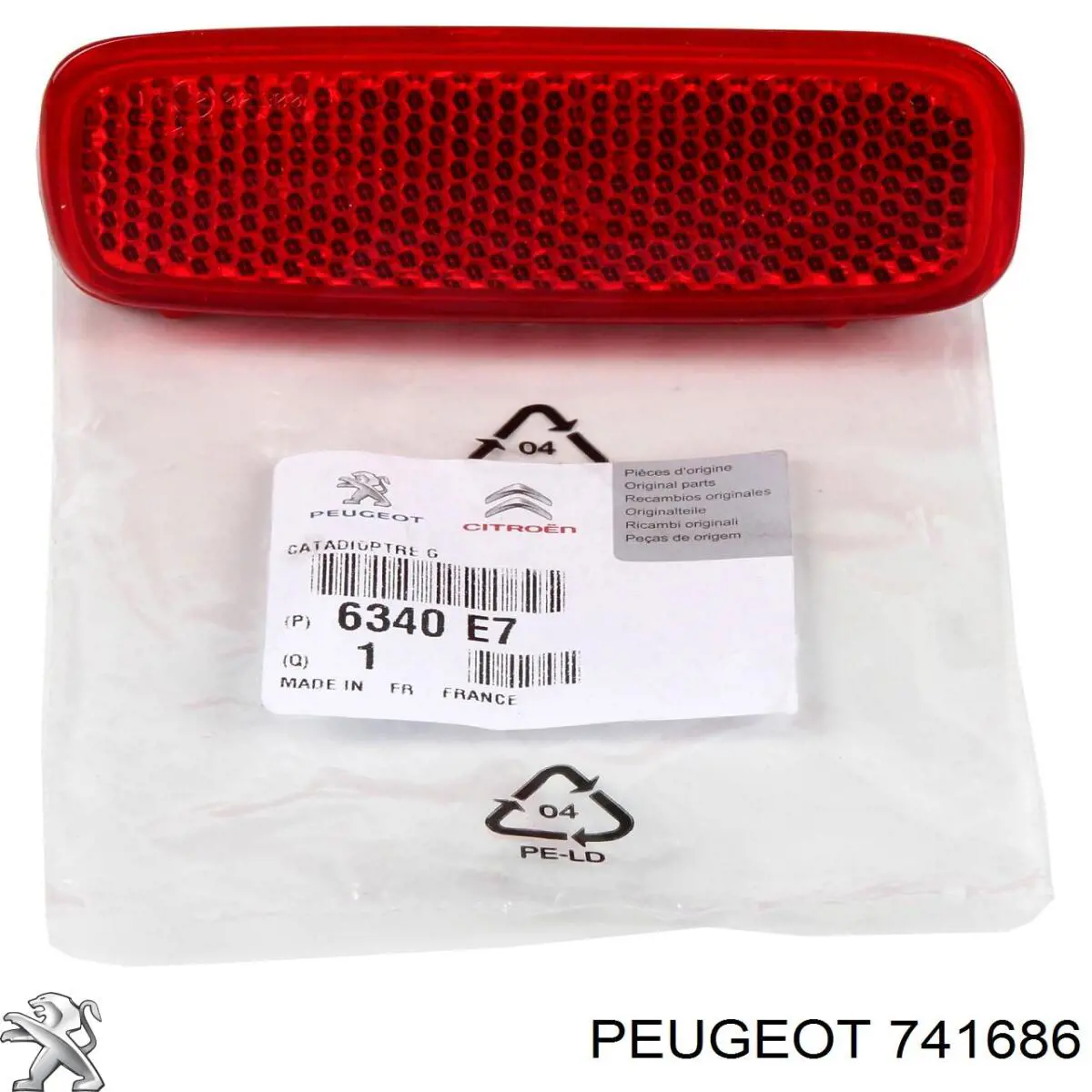 Compre 741686 Peugeot/Citroen Consola direita do pára-choque traseiro