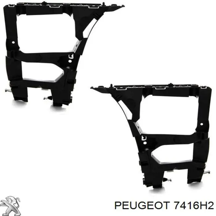 7416H2 Peugeot/Citroen Kit de suportes/ fixações do para-choque traseiro