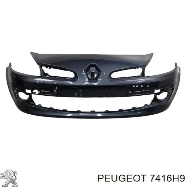 7416H9 Peugeot/Citroen Kit de suportes/ fixações do para-choque traseiro