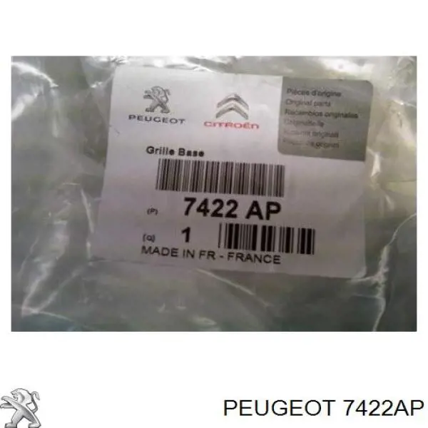 Compre 00007422AP Peugeot/Citroen Grelha do radiador