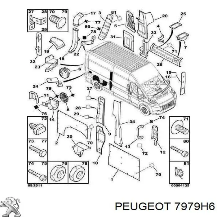  Peugeot/Citroen 7979H6 preço, a partir de 2,16 USD
