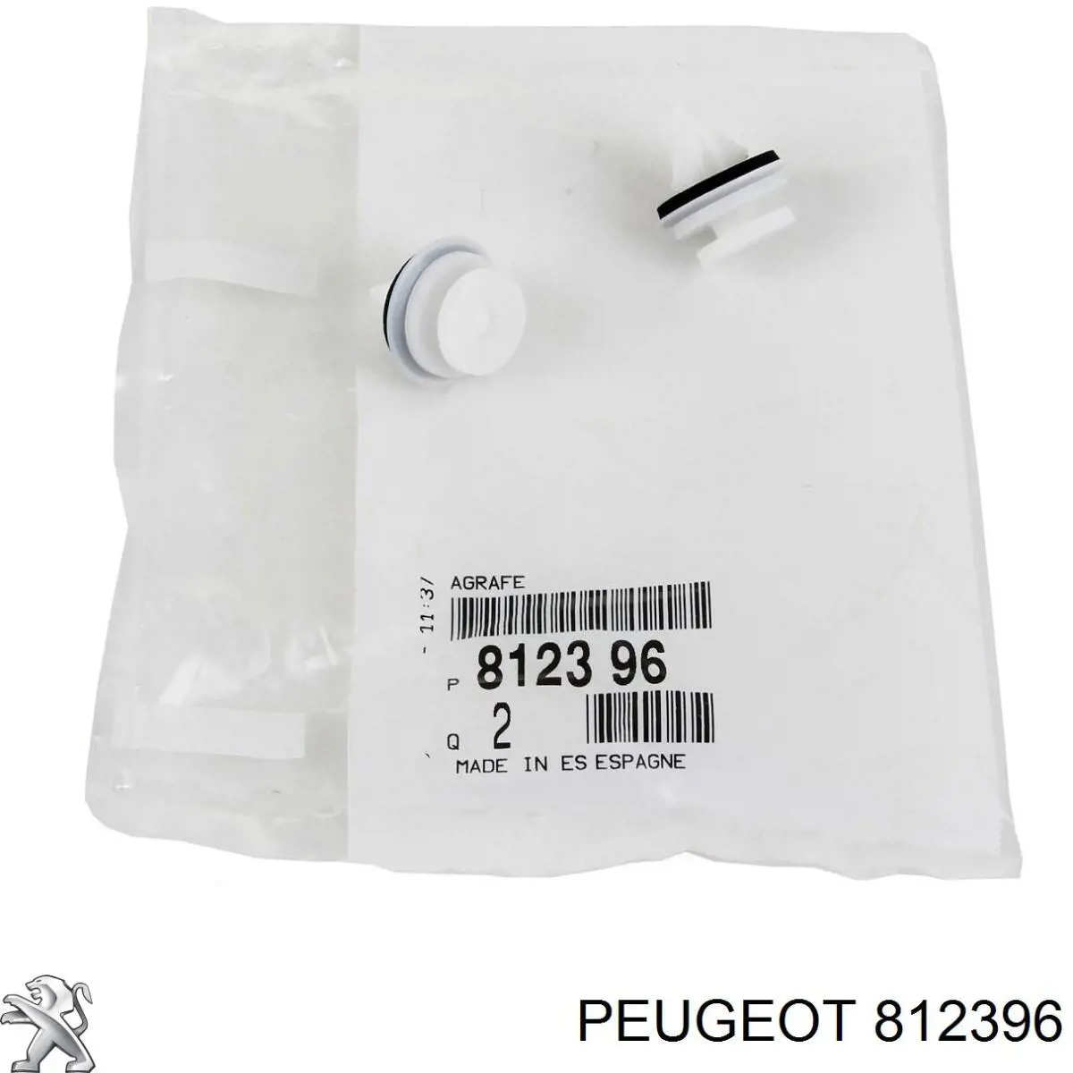 812396 Peugeot/Citroen Braçadeira (cápsula) de fixação de moldura da porta