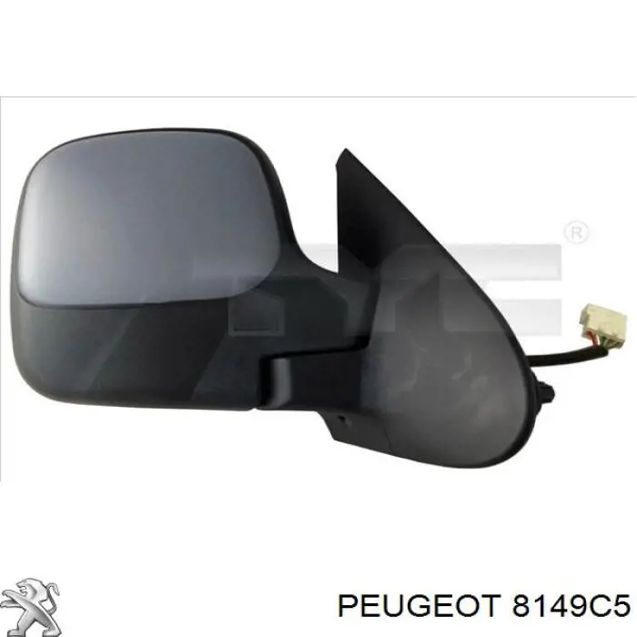 8149C5 Peugeot/Citroen Placa sobreposta (tampa) do espelho de retrovisão direito