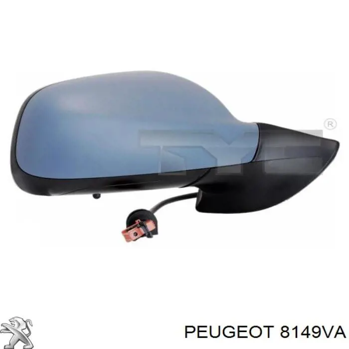 8149VA Peugeot/Citroen Espelho de retrovisão direito
