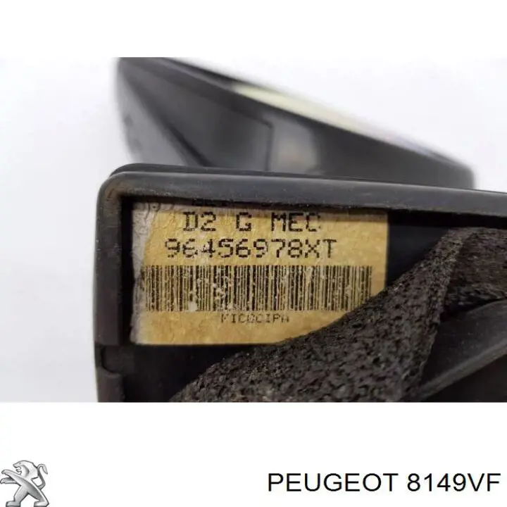 8149VF Peugeot/Citroen Espelho de retrovisão esquerdo