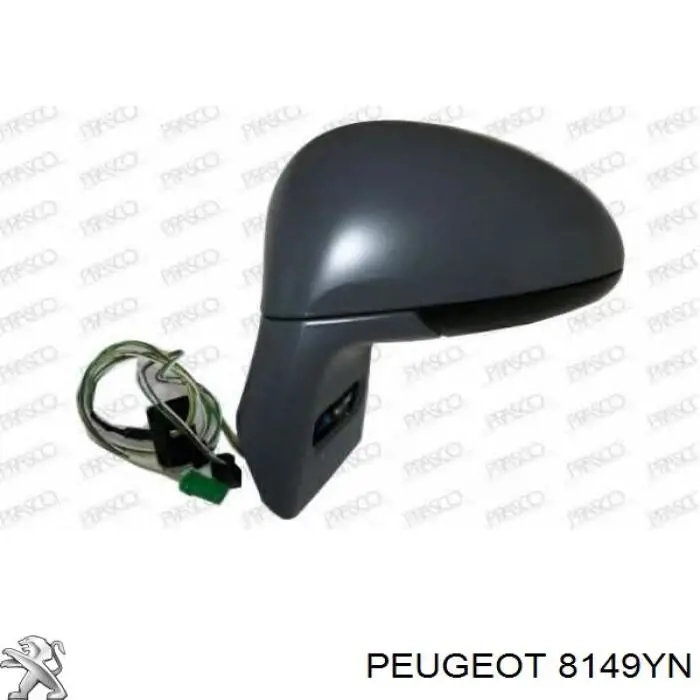 8149YN Peugeot/Citroen Espelho de retrovisão direito