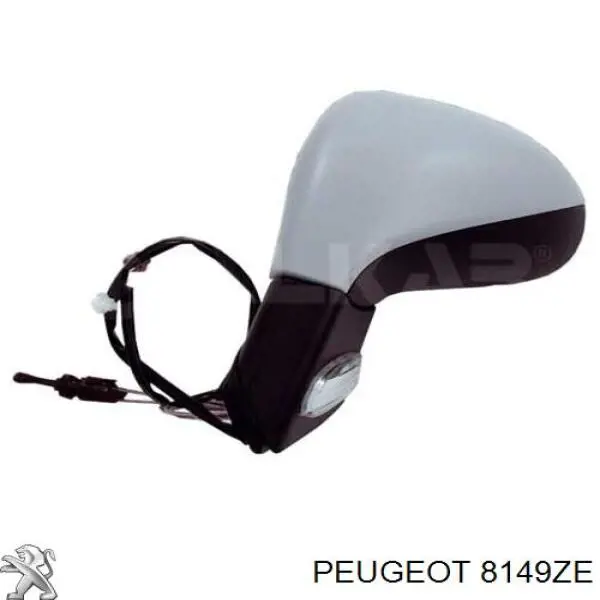 8149ZE Peugeot/Citroen Espelho de retrovisão esquerdo