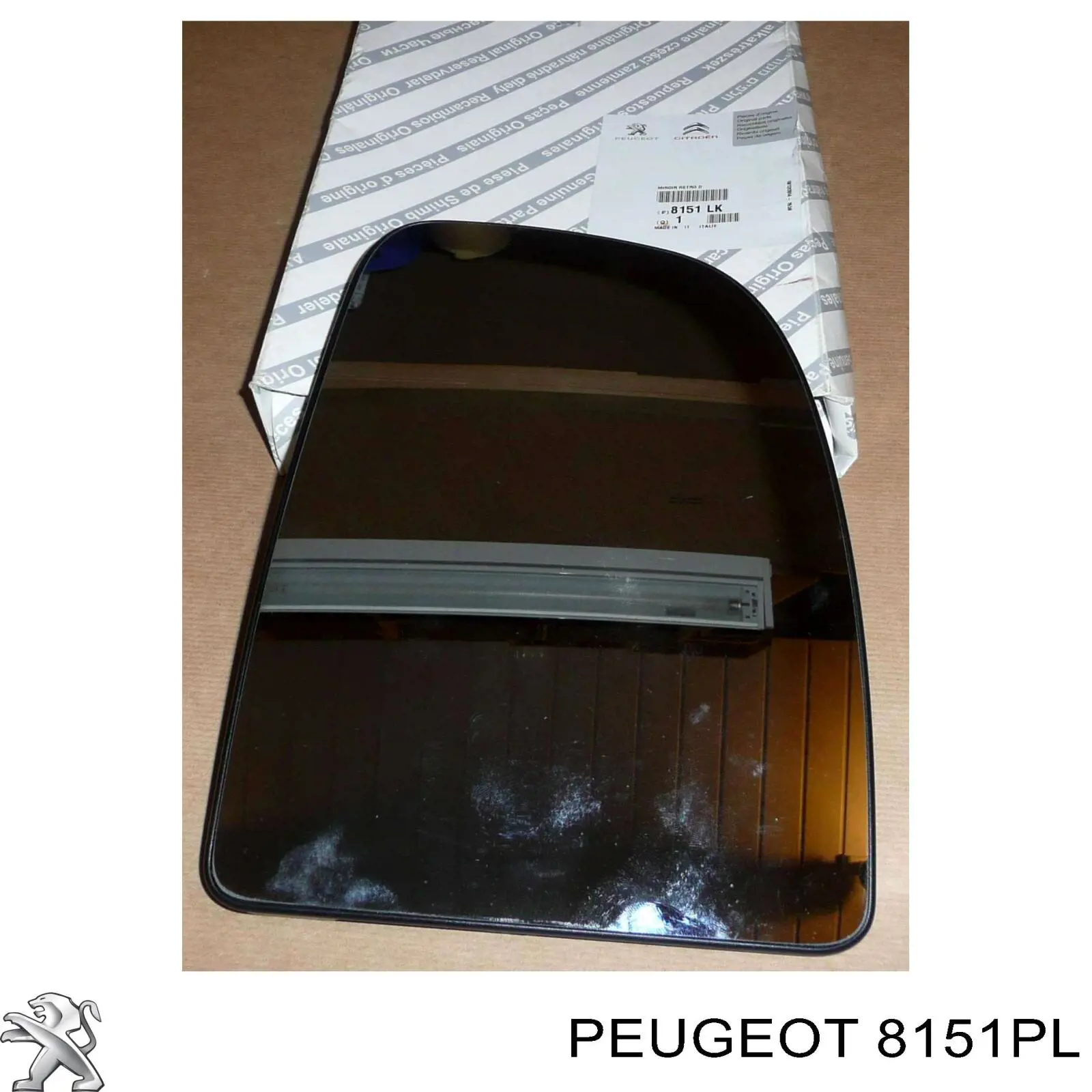 8151PL Peugeot/Citroen Elemento espelhado do espelho de retrovisão direito