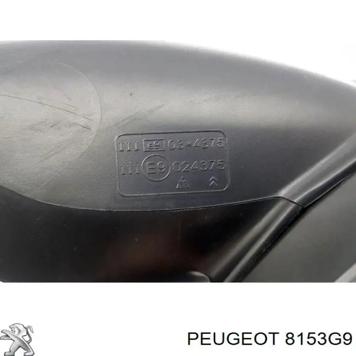 8153G9 Peugeot/Citroen Espelho de retrovisão direito