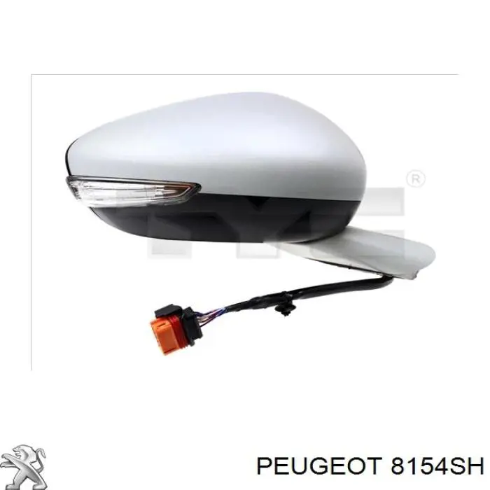 8154SH Peugeot/Citroen Espelho de retrovisão esquerdo