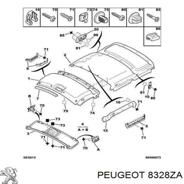 Revestimento do teto para Citroen Berlingo  M