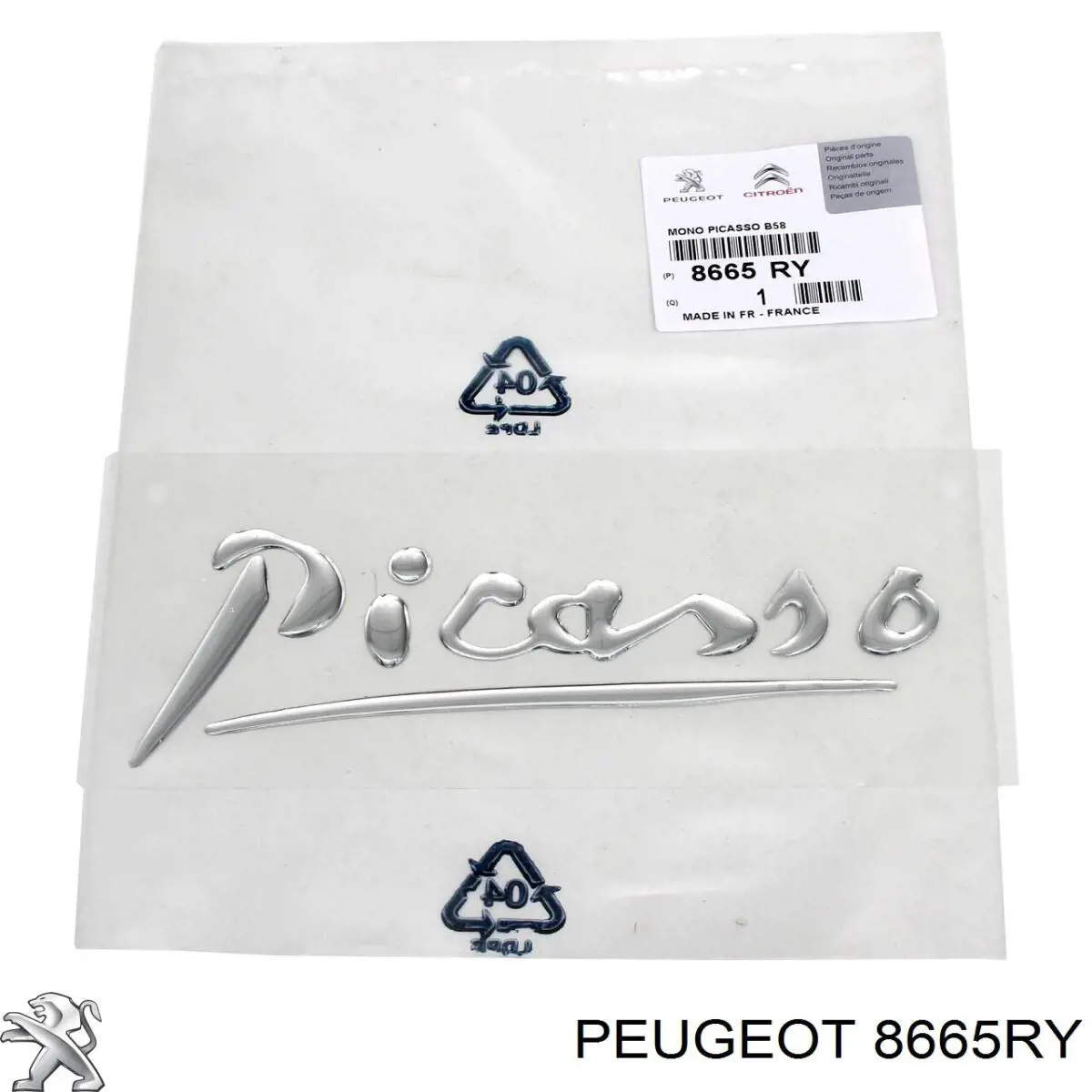 8665RY Peugeot/Citroen Emblema do pára-lama dianteiro
