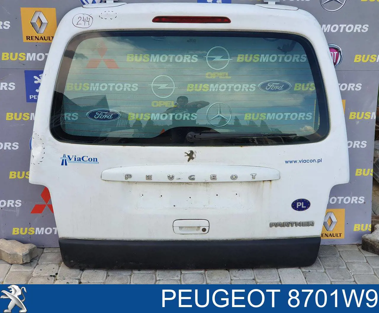 8701W9 Peugeot/Citroen Porta traseira (3ª/5ª porta-malas (tampa de alcapão)