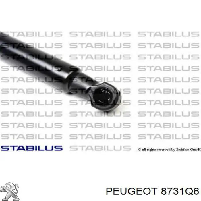8731Q6 Peugeot/Citroen Amortecedor de tampa de porta-malas (de 3ª/5ª porta traseira)