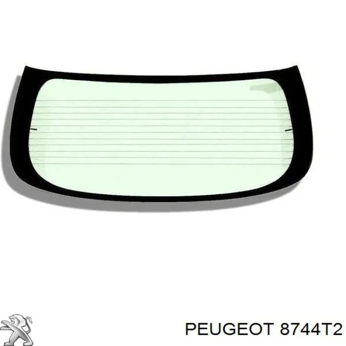8744T2 Peugeot/Citroen Vidro da porta traseira esquerda