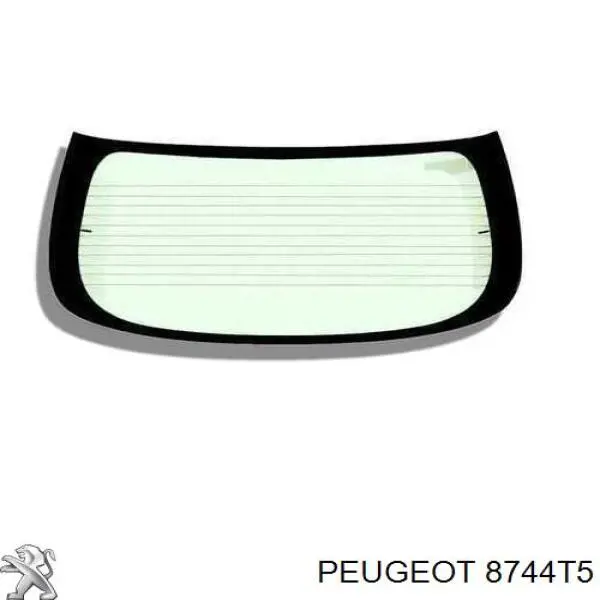 8744T5 Peugeot/Citroen Vidro de porta-malas de 3ª/5ª porta traseira (de tampa de alcapão)