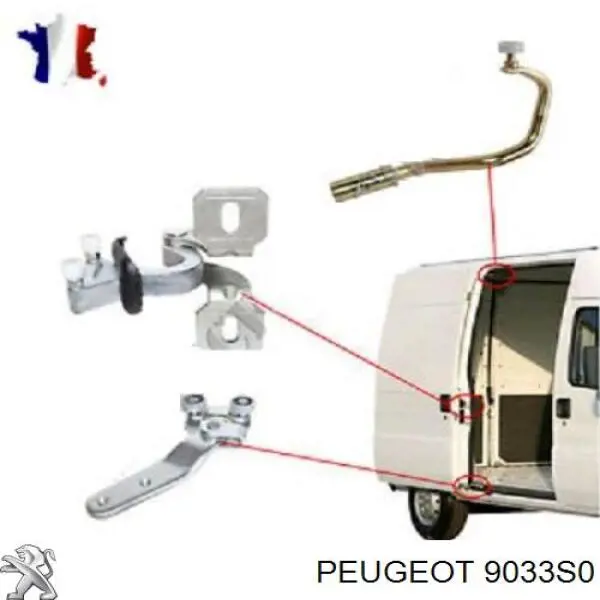 Compre 9033S0 Peugeot/Citroen Rolo direito inferior da porta lateral (deslizante)