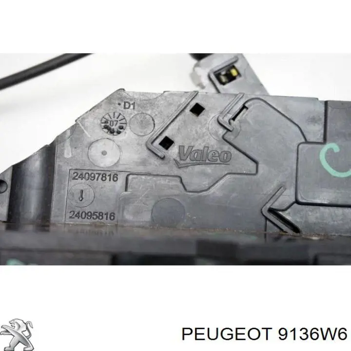 9136W6 Peugeot/Citroen Fecho da porta dianteira direita