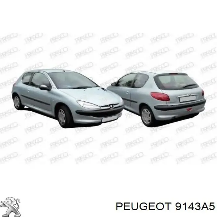 9143A5 Peugeot/Citroen Maçaneta interna dianteira/traseira da porta esquerda