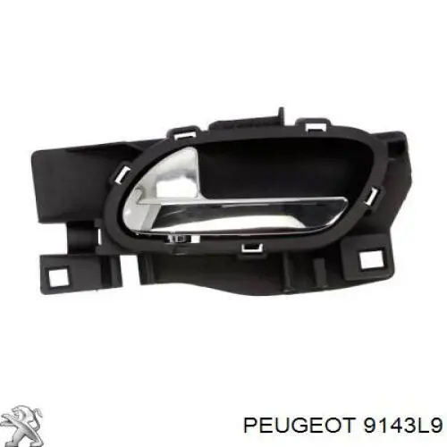 9143L9 Peugeot/Citroen Maçaneta interna esquerda da porta dianteira