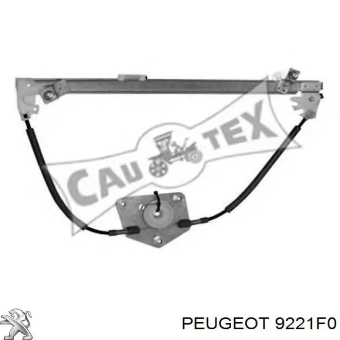 9221F0 Peugeot/Citroen Mecanismo de acionamento de vidro da porta dianteira esquerda