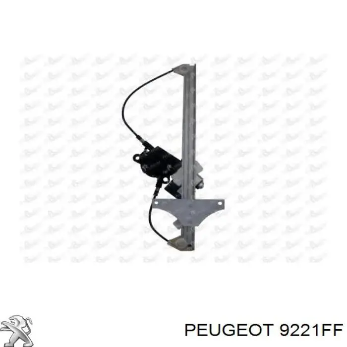 9221FF Peugeot/Citroen Mecanismo de acionamento de vidro da porta dianteira esquerda