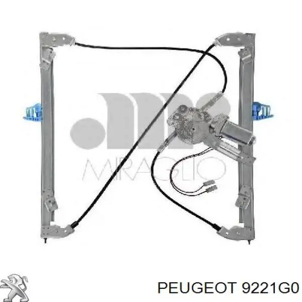 9221G0 Peugeot/Citroen Mecanismo de acionamento de vidro da porta dianteira esquerda