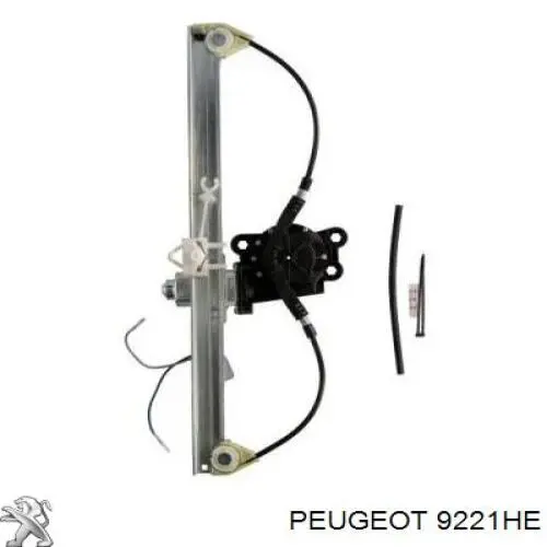 9221HE Peugeot/Citroen Mecanismo de acionamento de vidro da porta dianteira esquerda