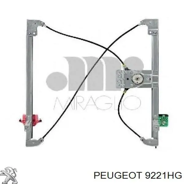 9221HG Peugeot/Citroen Mecanismo de acionamento de vidro da porta dianteira esquerda