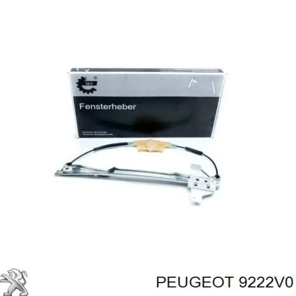 9222V0 Peugeot/Citroen Mecanismo de acionamento de vidro da porta dianteira direita