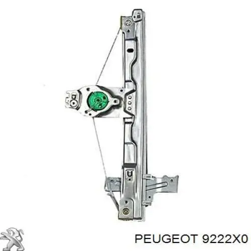 9222X0 Peugeot/Citroen Mecanismo de acionamento de vidro da porta dianteira direita