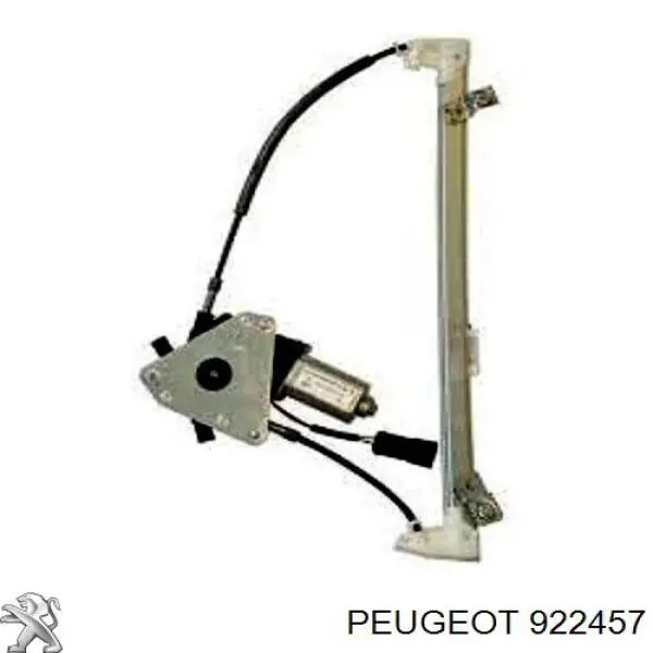 922457 Peugeot/Citroen Mecanismo de acionamento de vidro da porta traseira direita