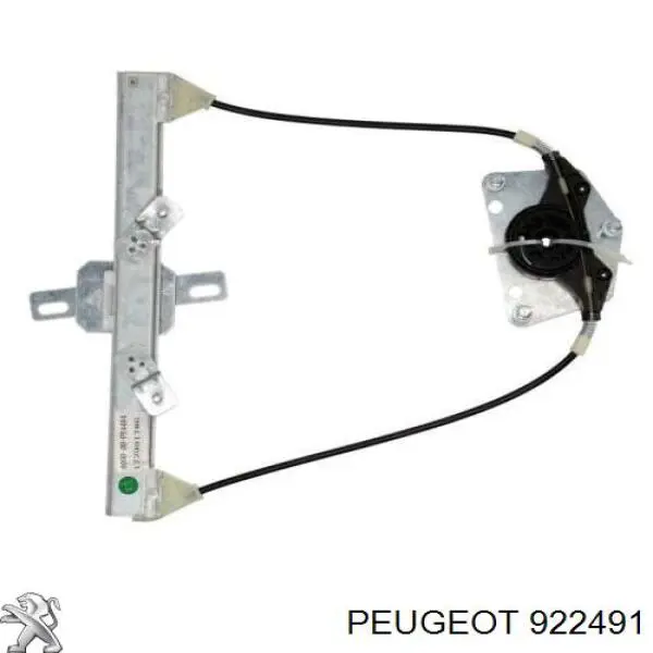 922491 Peugeot/Citroen Mecanismo de acionamento de vidro da porta traseira direita