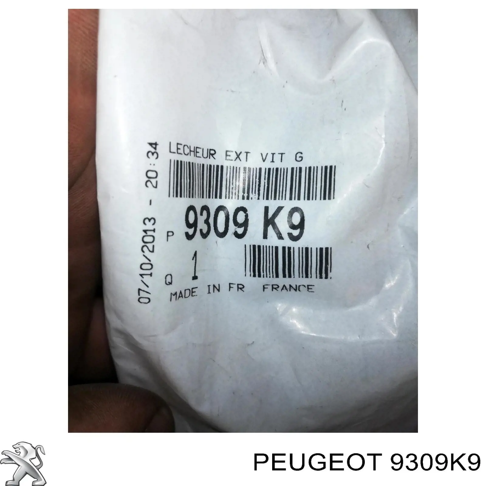 9309K9 Peugeot/Citroen Compactador externo de vidro da porta dianteira esquerda (chapa)