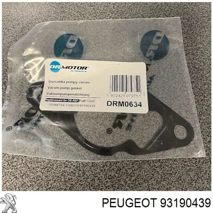 Vedante de bomba de vácuo 93190439 Peugeot/Citroen