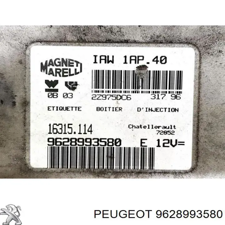 Módulo de direção (Centralina eletrônica) de motor 9628993580 Peugeot/Citroen