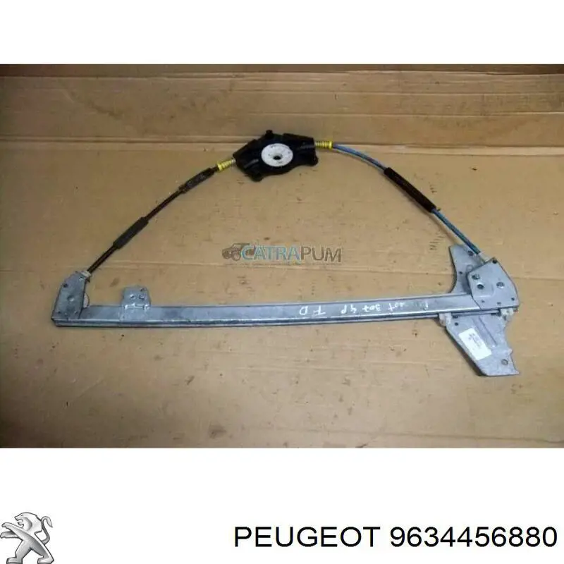 9634456880 Peugeot/Citroen Mecanismo de acionamento de vidro da porta dianteira direita