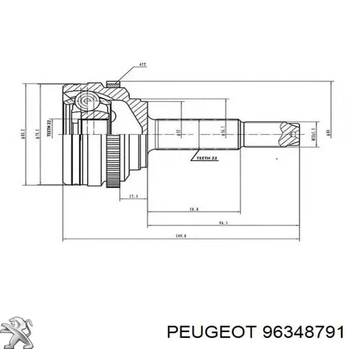 Semieixo (acionador) dianteiro direito GSP 212057 preço, a partir de 72,83 USD