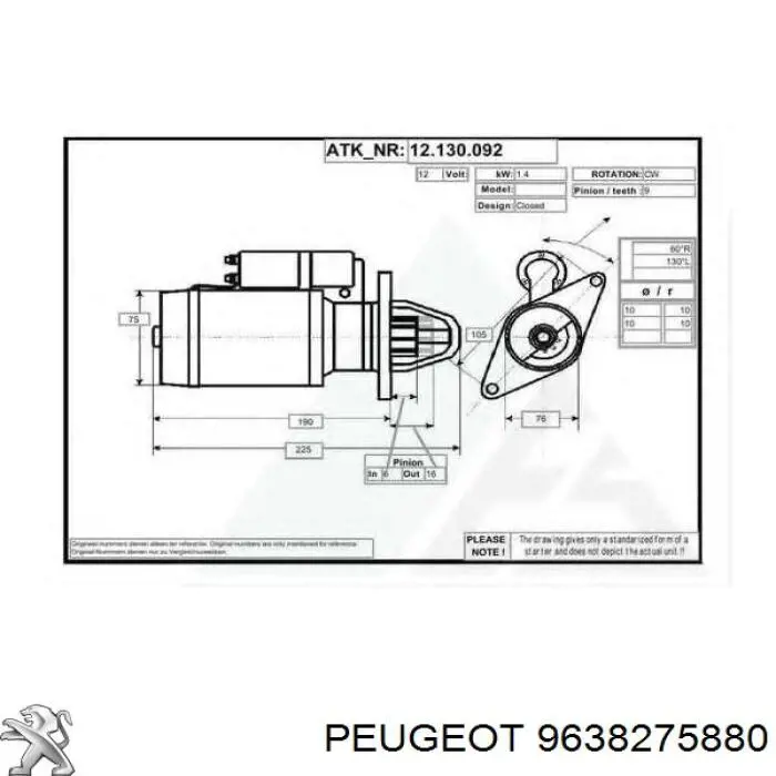 Compre 9638275880 Peugeot/Citroen Gerador