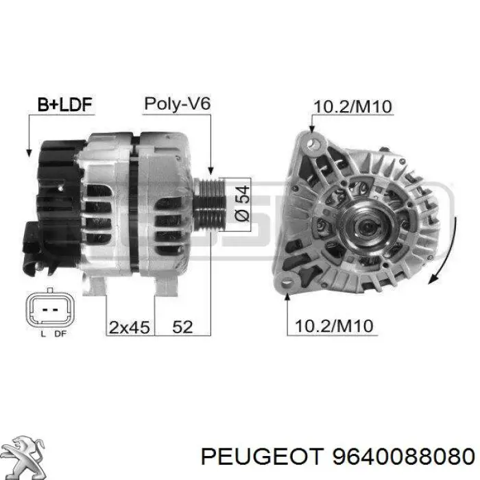 Gerador Peugeot/Citroen 9640088080 preço, a partir de 88,53 USD