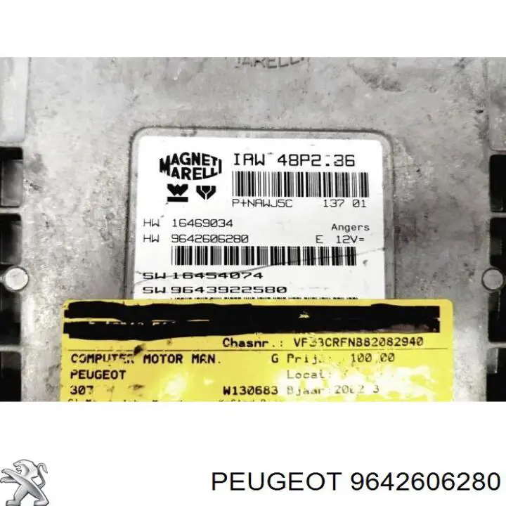 9642606280 Peugeot/Citroen Módulo de direção (Centralina eletrônica) de motor