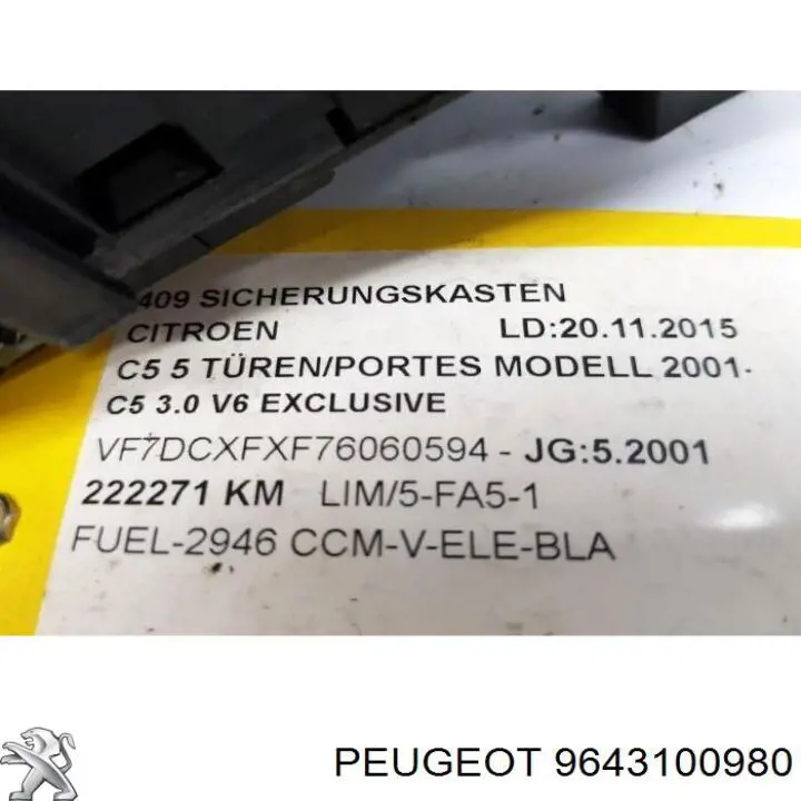  Peugeot/Citroen 9643100980 preço, a partir de 90,24 USD