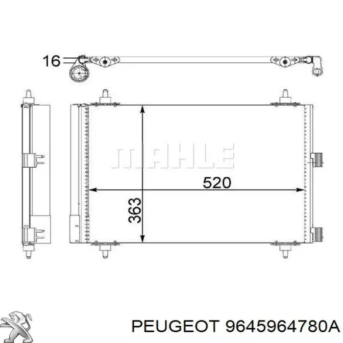 Radiador de aparelho de ar condicionado Peugeot/Citroen 9645964780A preço, a partir de 45,22 USD