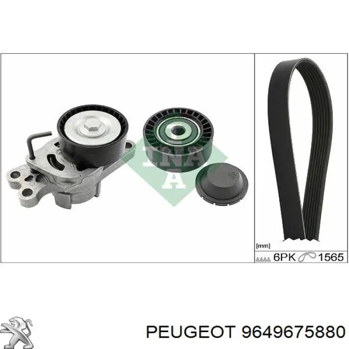 Compre 9649675880 Peugeot/Citroen Reguladora de tensão da correia de transmissão